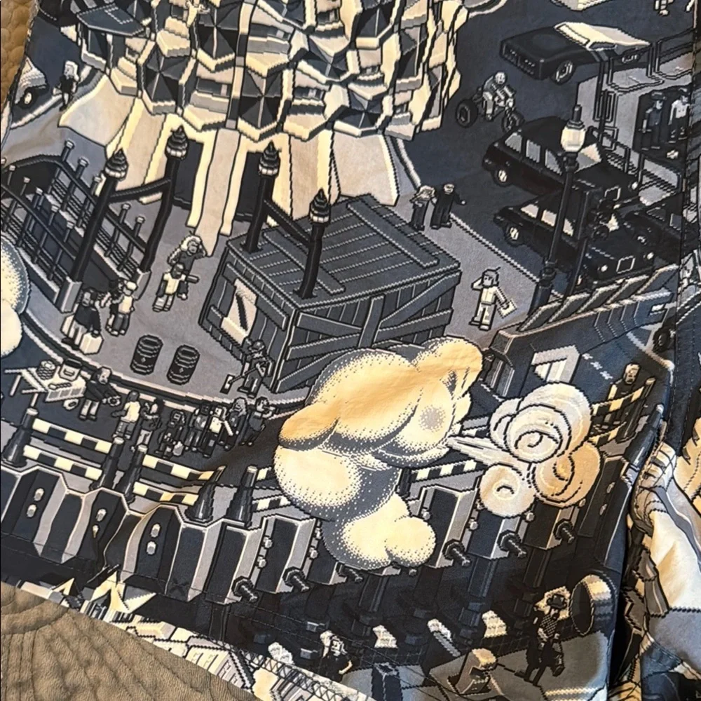 Paul Smith Black and Gray Graphic Swim Trunks